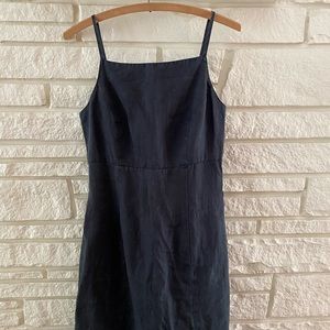 Black linen dress